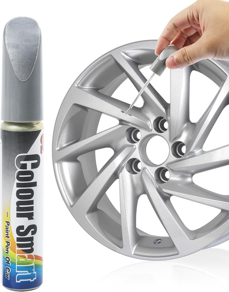 UBOG Touch Up Paint for Cars,Rim Paint,Car Accessories Wheel Paint,Auto Touch Up Paint,Car Scratch Remover Pen,Rim Scratch Repair,Car Paint Automotive Paint,Rim Paint for Car Wheel Repair (Silver) - Image 1